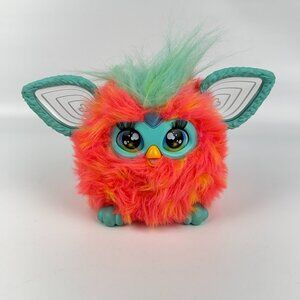 Hasbro Furby Plush Toy Coral Pink Orange Blue Interactive Battery Operated